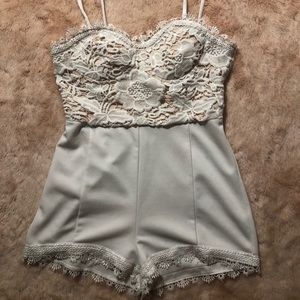 Forever 21 White Laced Top Romper